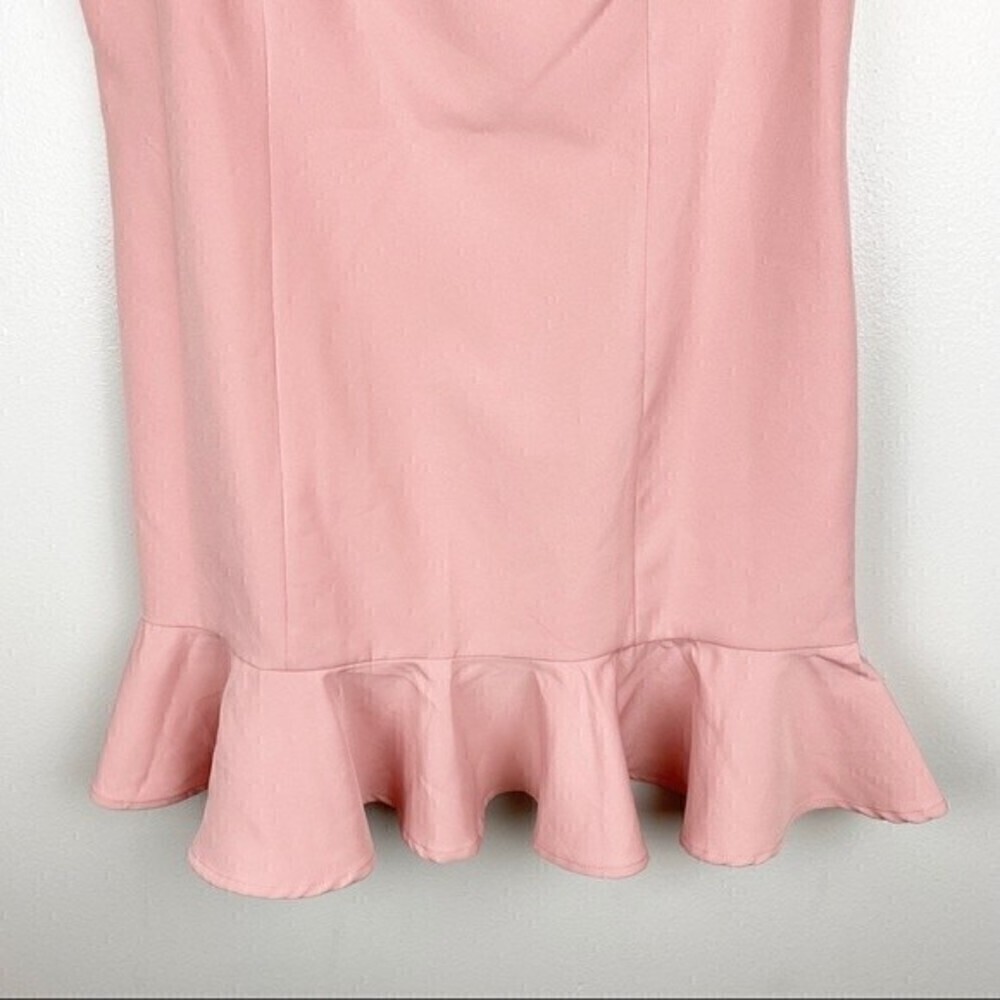 Bardot Gigi Ruffle Hem Fit & Flare Mini Dress Blush Pink Size 12/XL - Picture 5 of 11